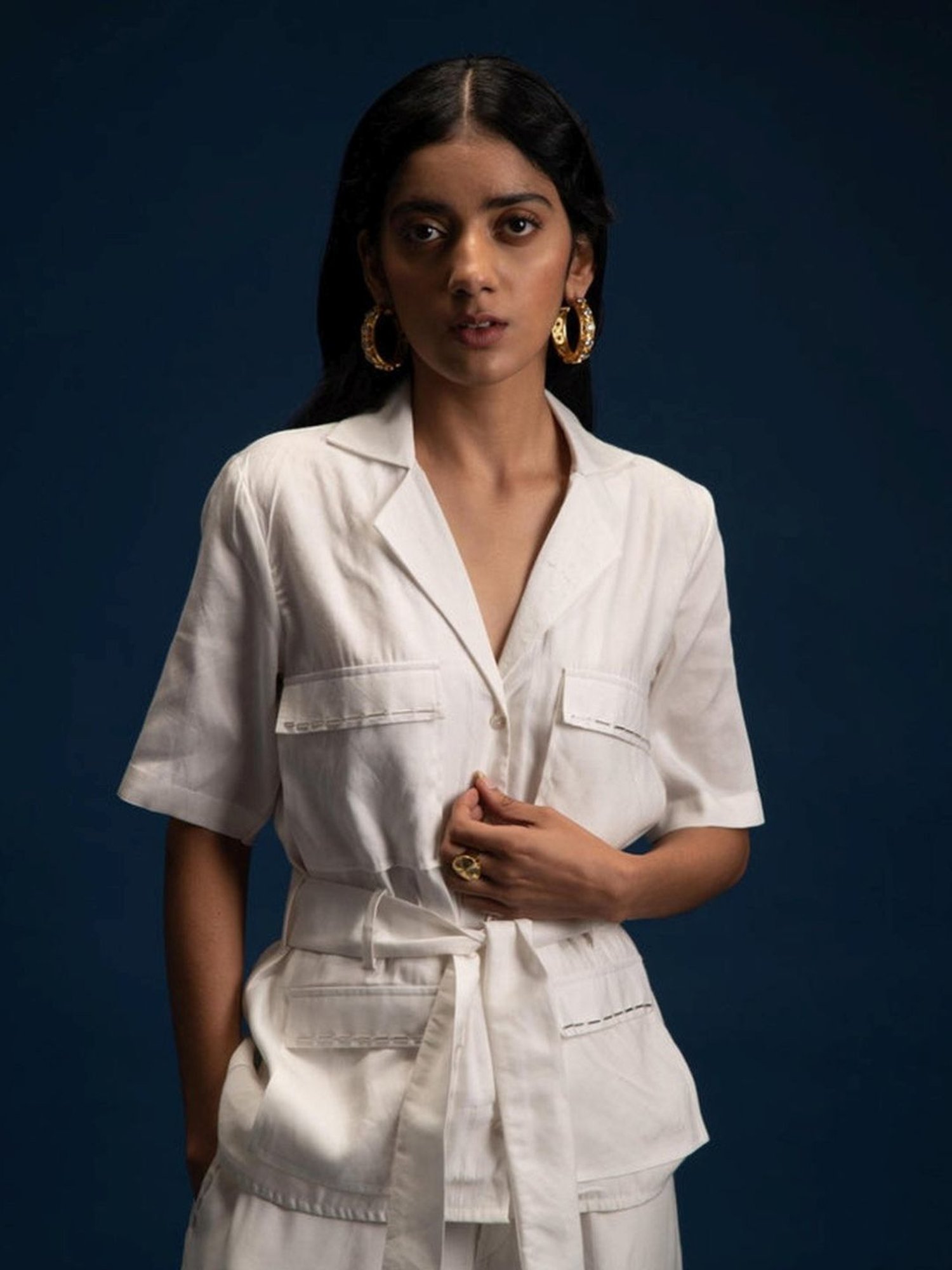 Khajoor Studio White Fragments Morning Safari Shirt