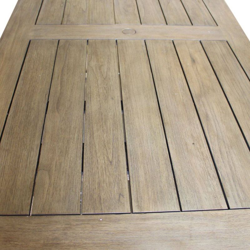 Avalon FSC Teak 7pc 84" Rectangular Dining Set - Heather Gray - Courtyard Casual