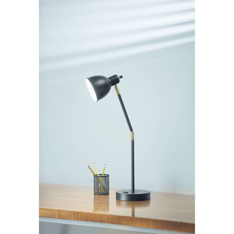 20.75" Adjustable Metal Desk Lamp with Accents Black - Cresswell Lighting