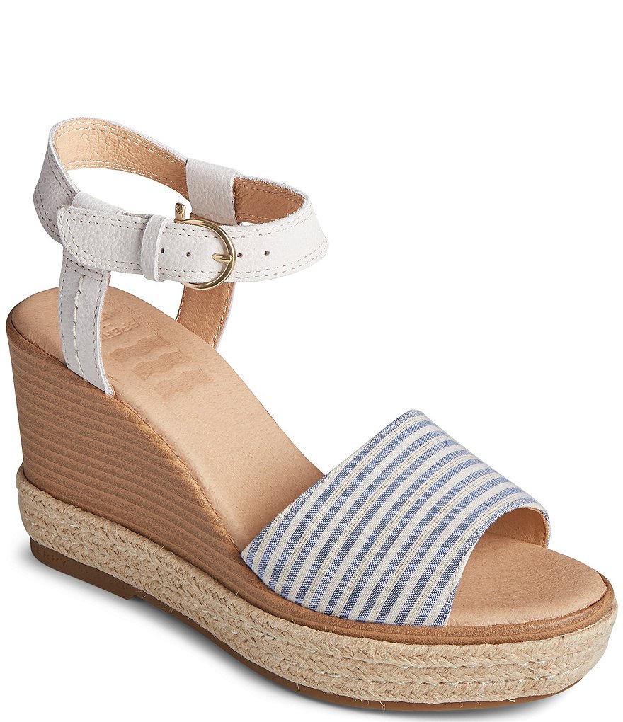 Sperry Women's Fairwater Plushwave Striped Wedge Sandals