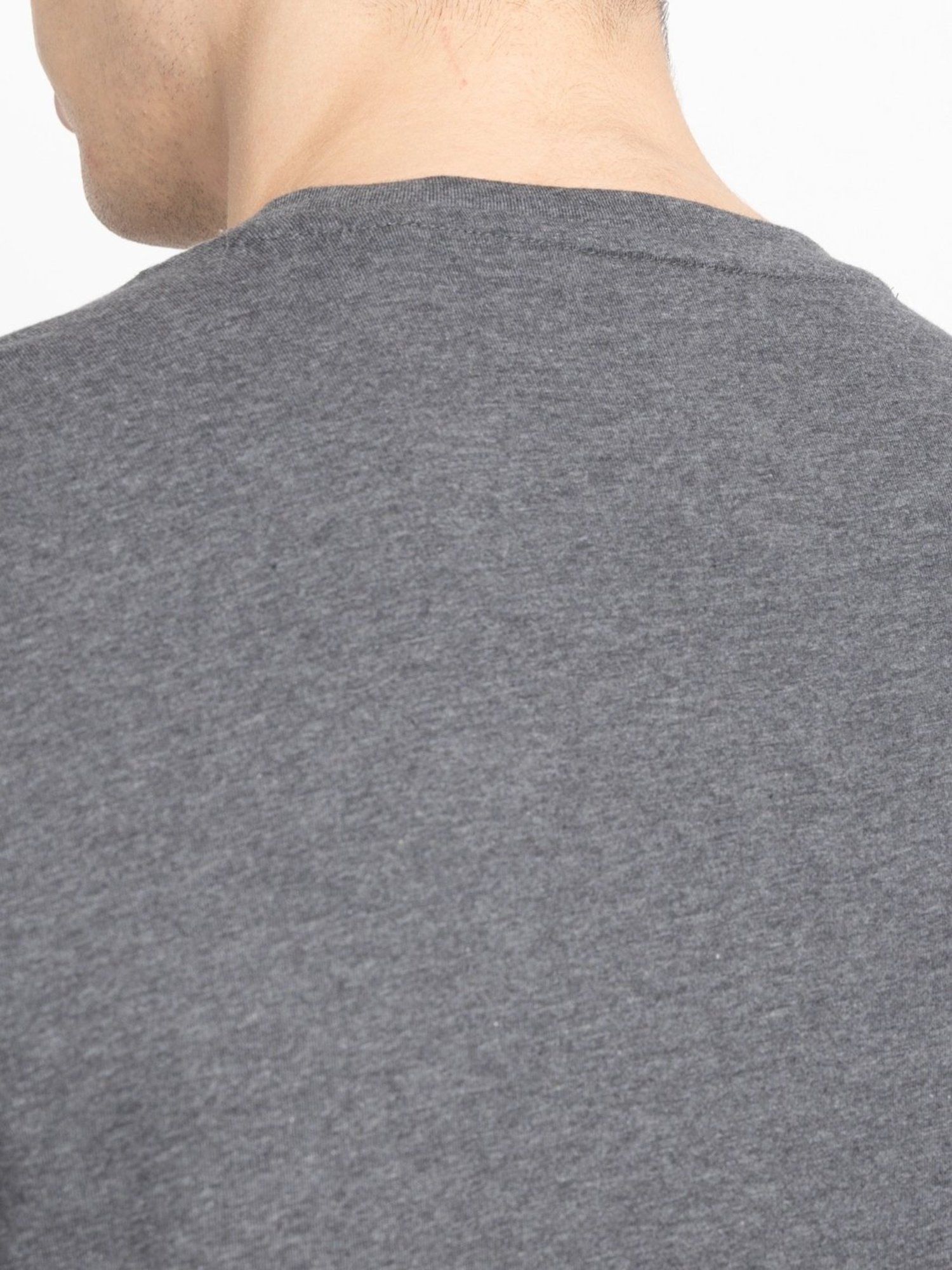 Adidas Grey Cotton Regular Fit T-Shirt