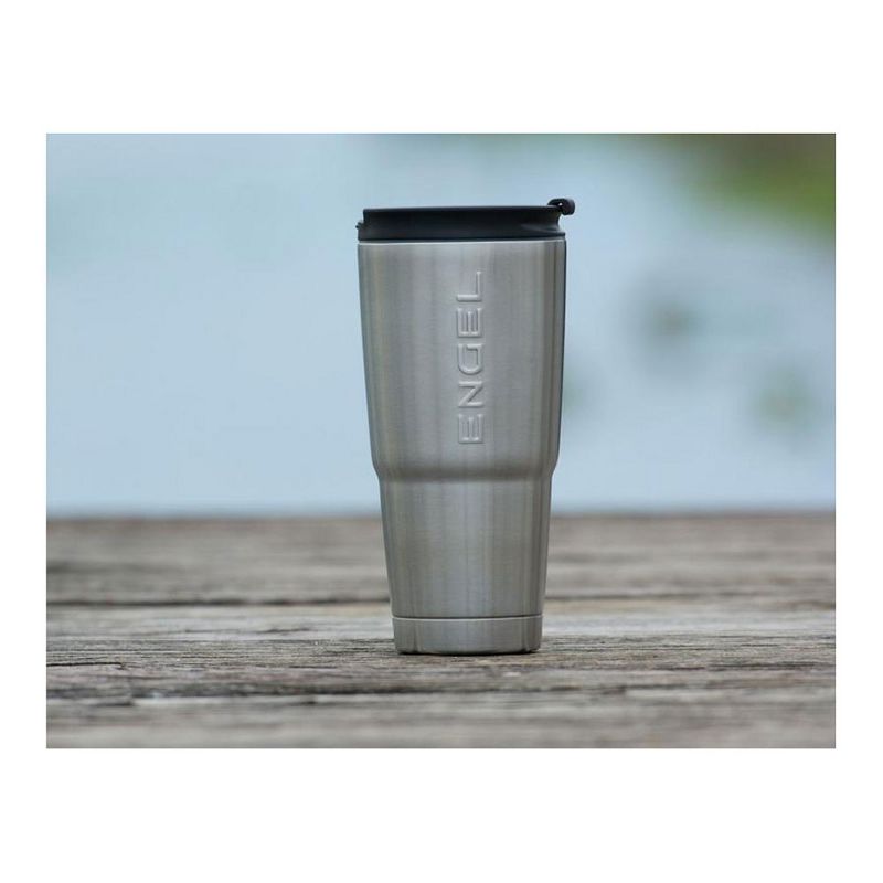 Engel ENGT22 22 Ounce Stainless Steel Vacuum Insulated Drinking Coffee Smoothie Beverage Spill Proof Tumbler Travel Mug, Silver
