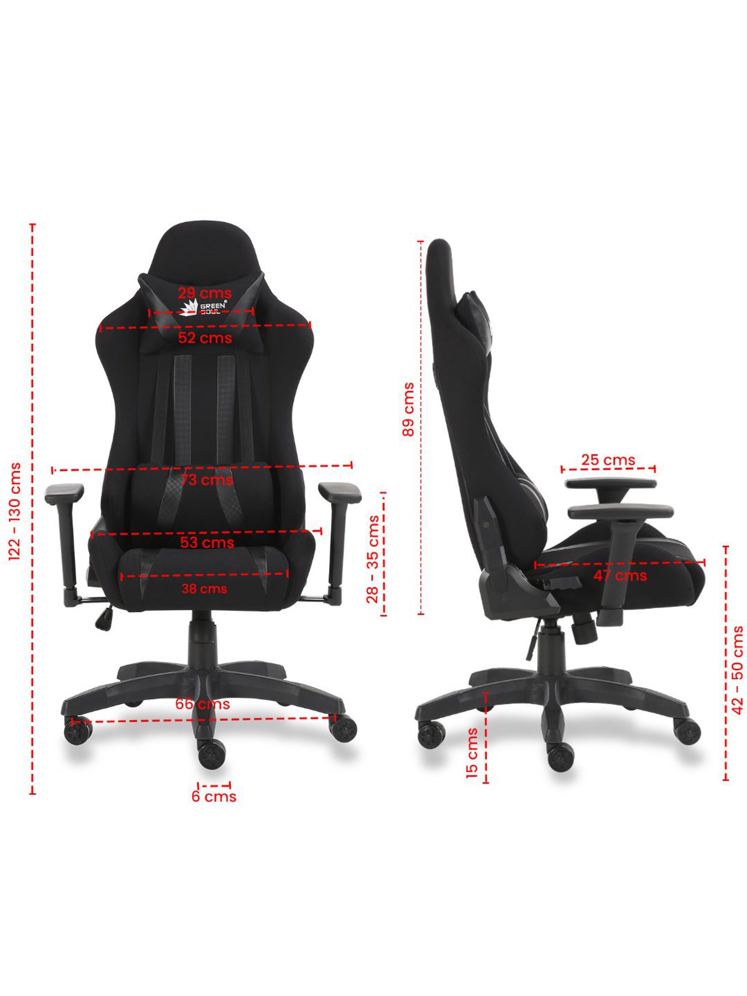 Green Soul Beast Black PU Leather Gaming Chair