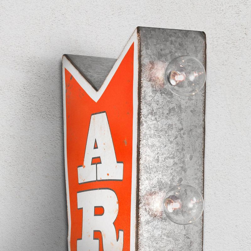 Vintage Arcade Games LED Marquee Arrow Sign Red/Silver - Crystal Art Gallery