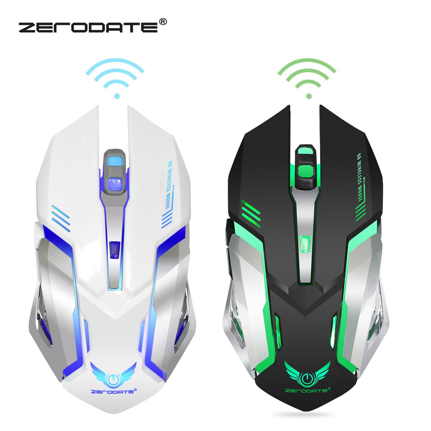 ZERODATE X70 Wireless Gaming Mouse, 2.4GHZ Rechargeable Wireless Computer Game Mice Built in with 600mAh Battery (Black)