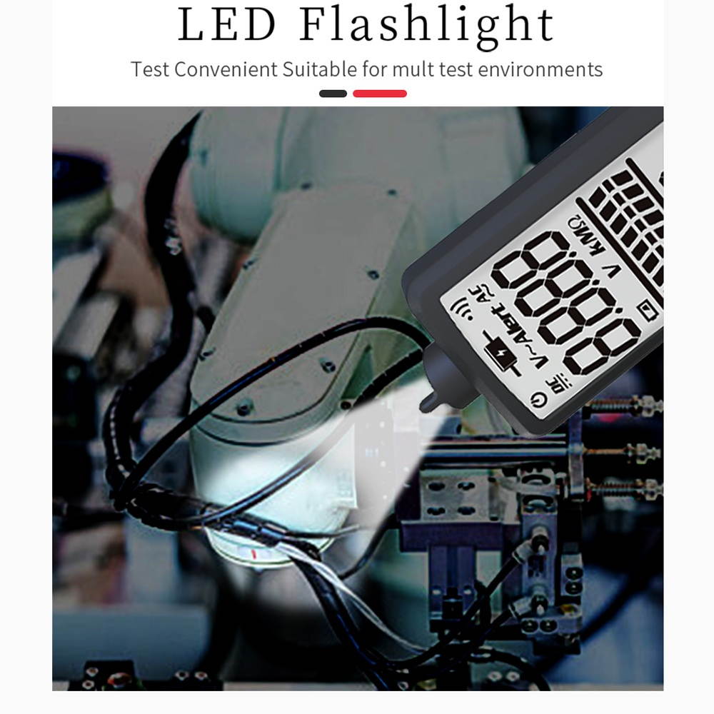 BSIDE 2000 Counts Auto Range Multimeter Dual Mode Smart Multi-meter & Voltage Detector LCD Digital DC/AC Voltage Meter Frequency Resistance Tester Voltmeter with Continuity Test Flashlight V~Alert