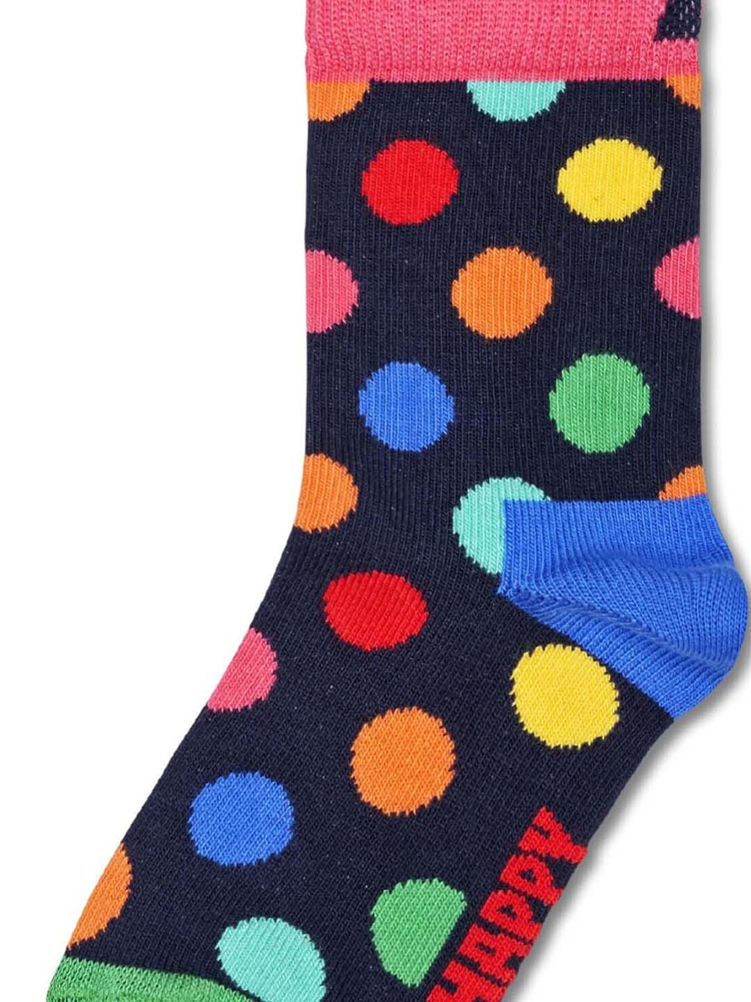 Happy Socks Kids Big Dot Multicolor Cotton Printed Socks (2-3Y)