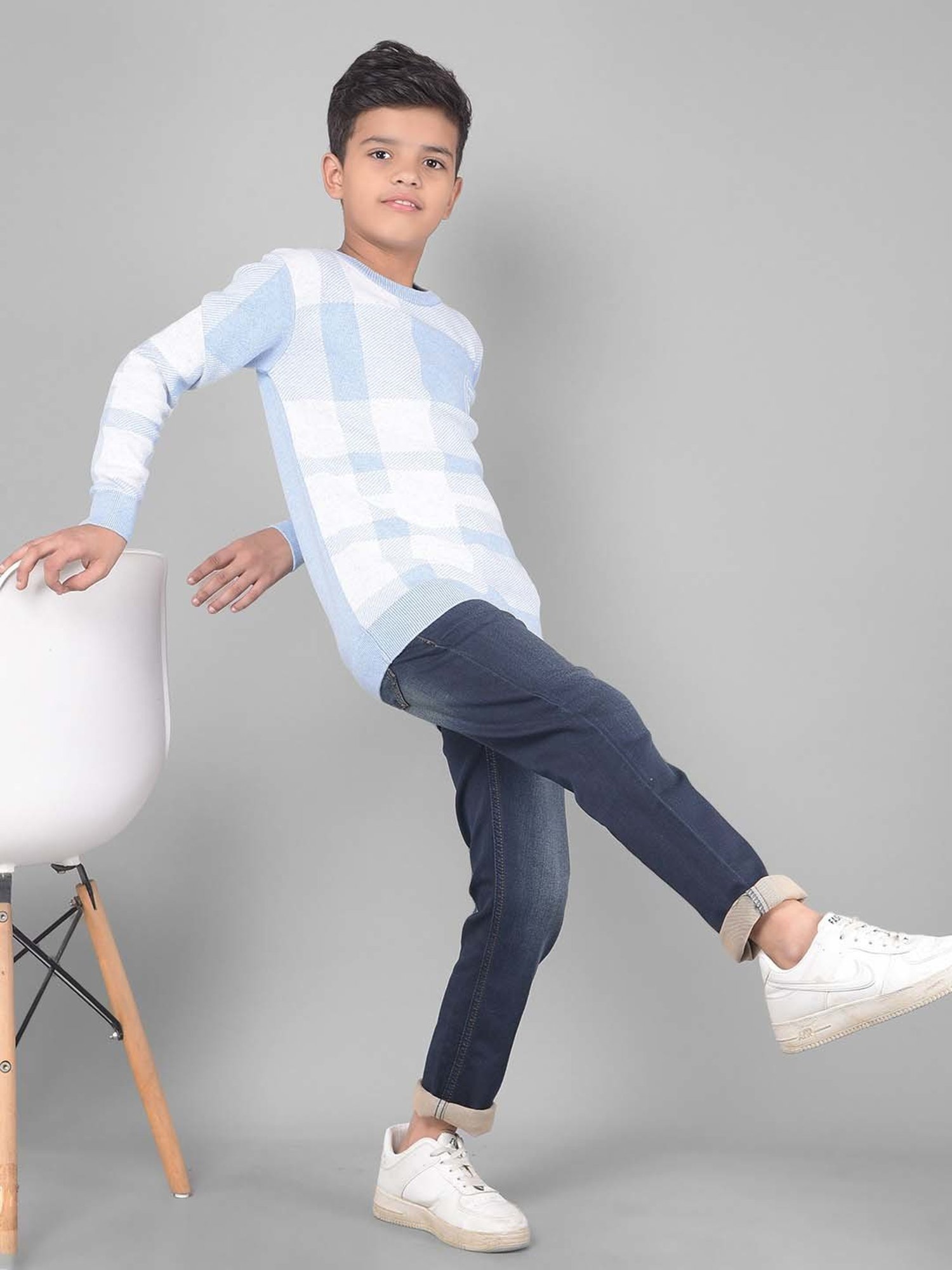 U.S. Polo Assn. Kids Black Self Design Sweater