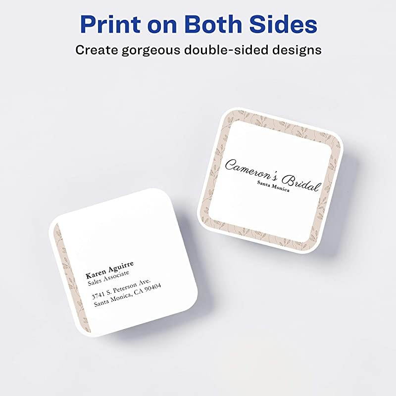 Square Cards with Rounded Edges 25 x 25 Clean Edge Inkjet 180 Cards 35702