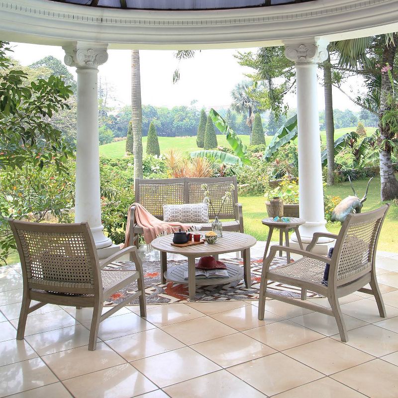 Teak Zuma Patio Loveseat Gray - Cambridge Casual