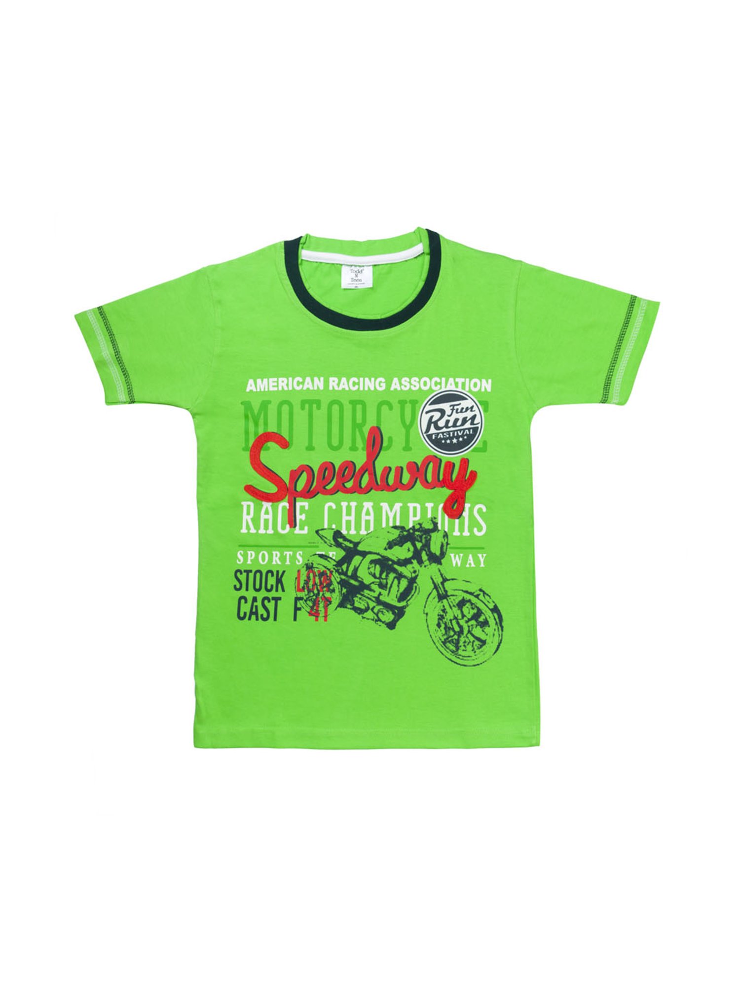 Todd N Teen Kids Printed Green & Navy T-Shirt with Joggers