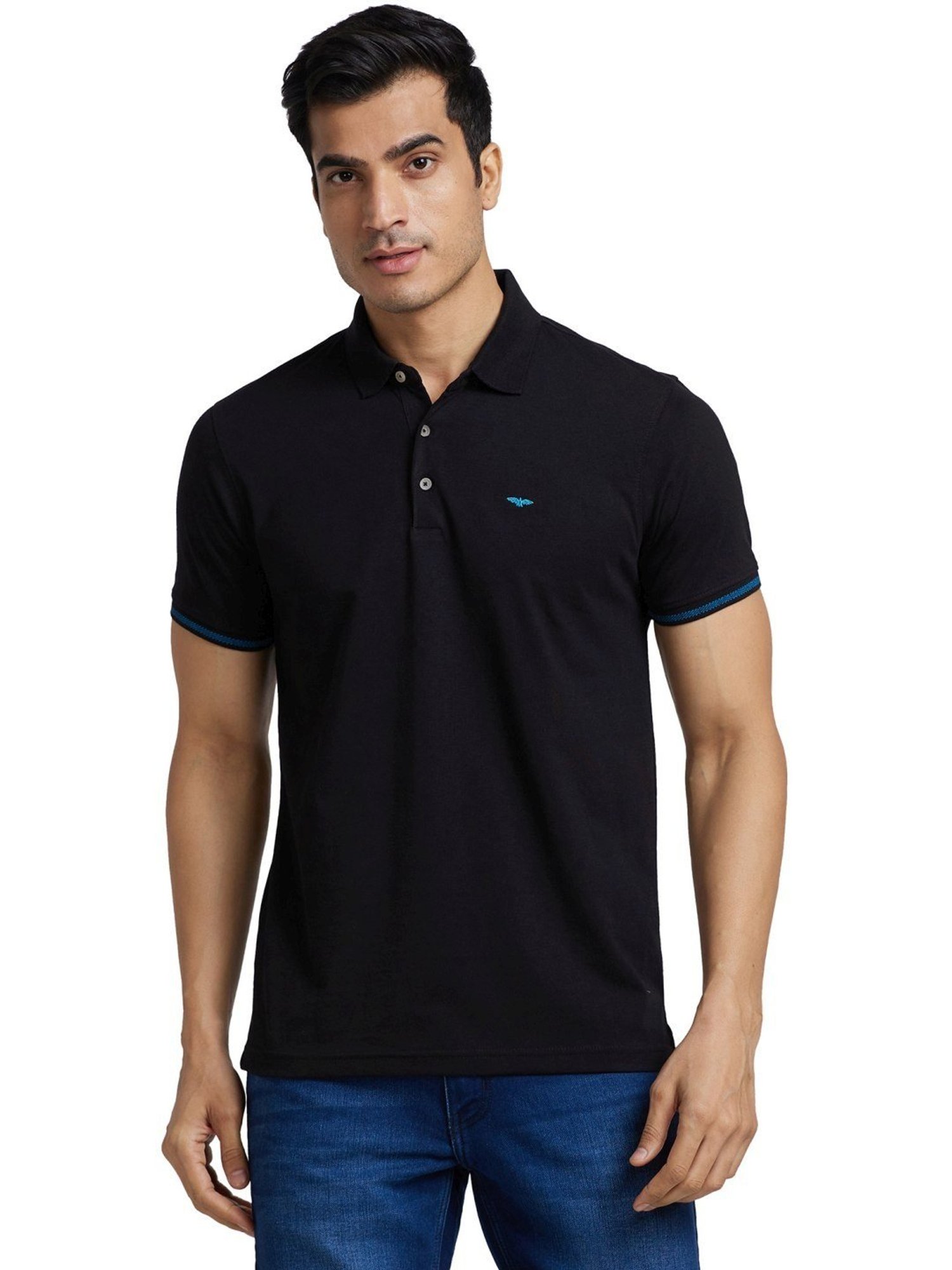 Park Avenue Black Slim Fit Polo T-Shirt