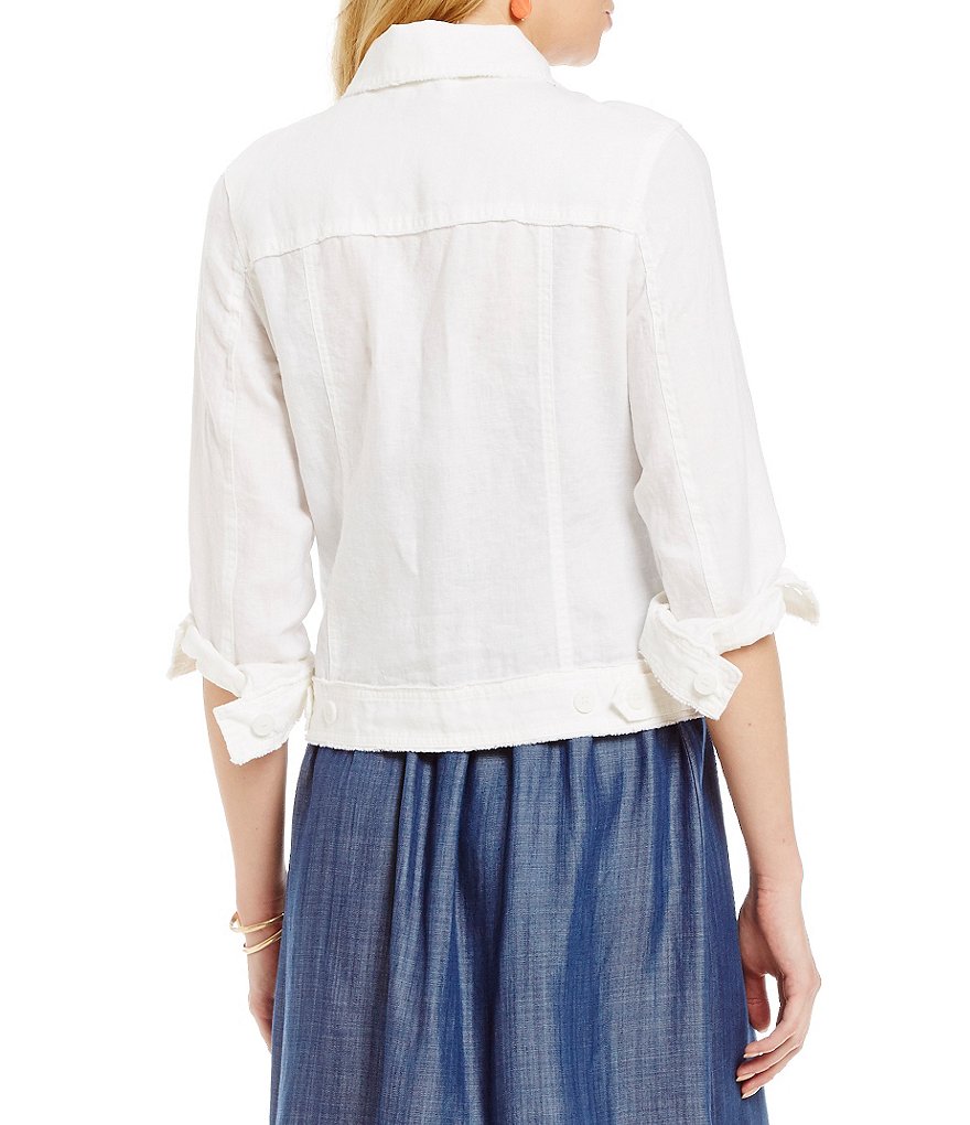 Tommy Bahama Two Palm Raw Edge Point Collar Button Front Jacket