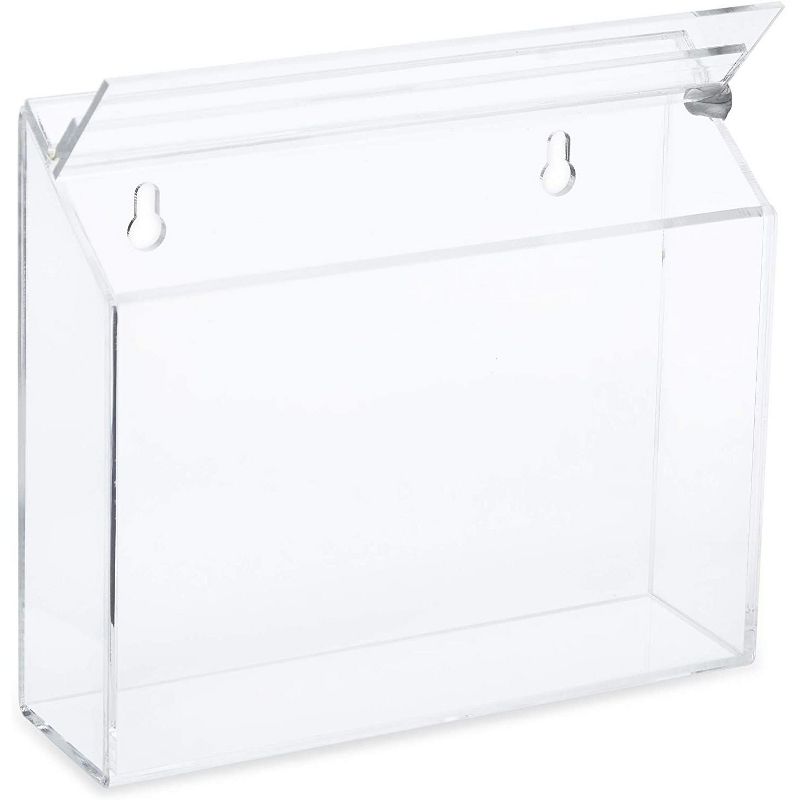 Stockroom Plus Clear Acrylic Wall Mounted Brochure Display, Postcard Holder (7.5 x 6.5 x 2.3 in)