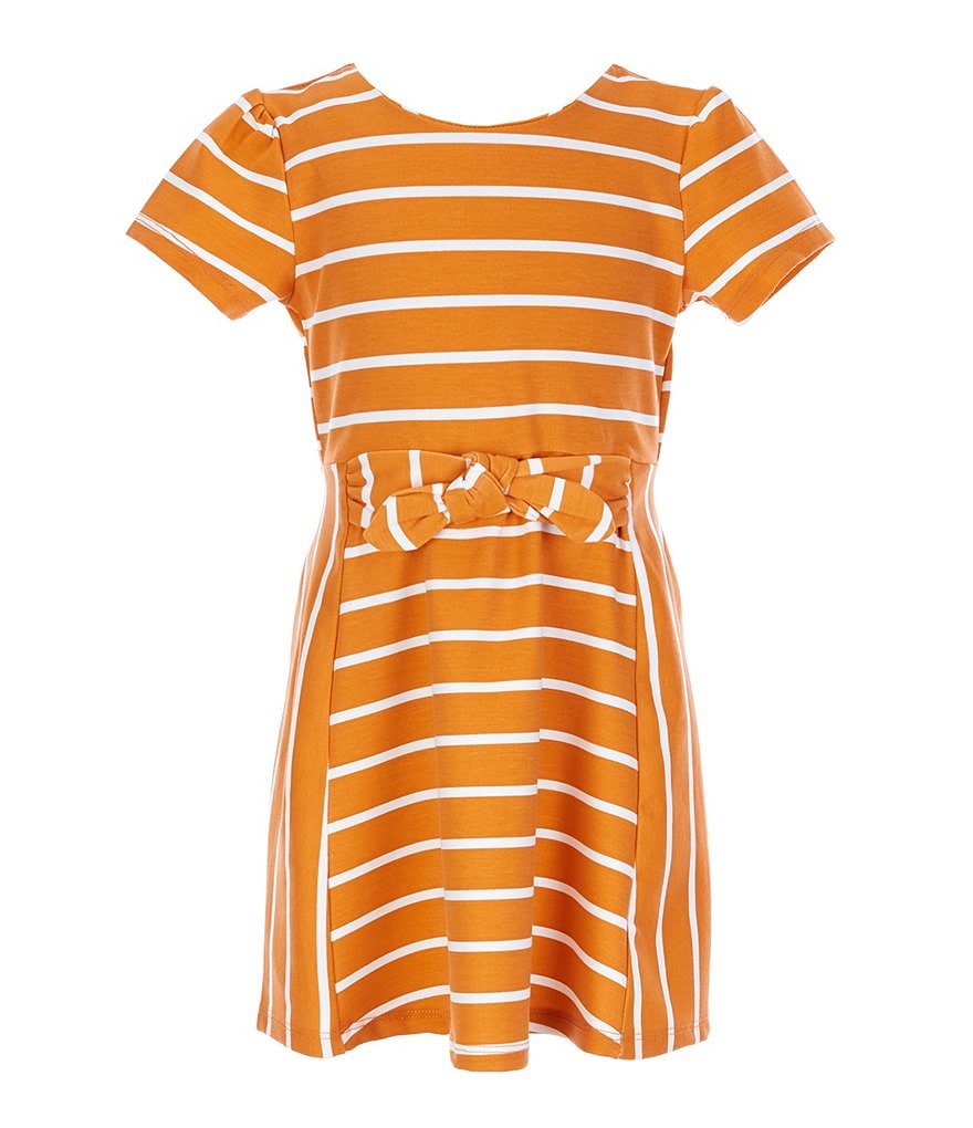 Habitual Little Girls 4-6X Tie-Front Stripe A-Line Dress