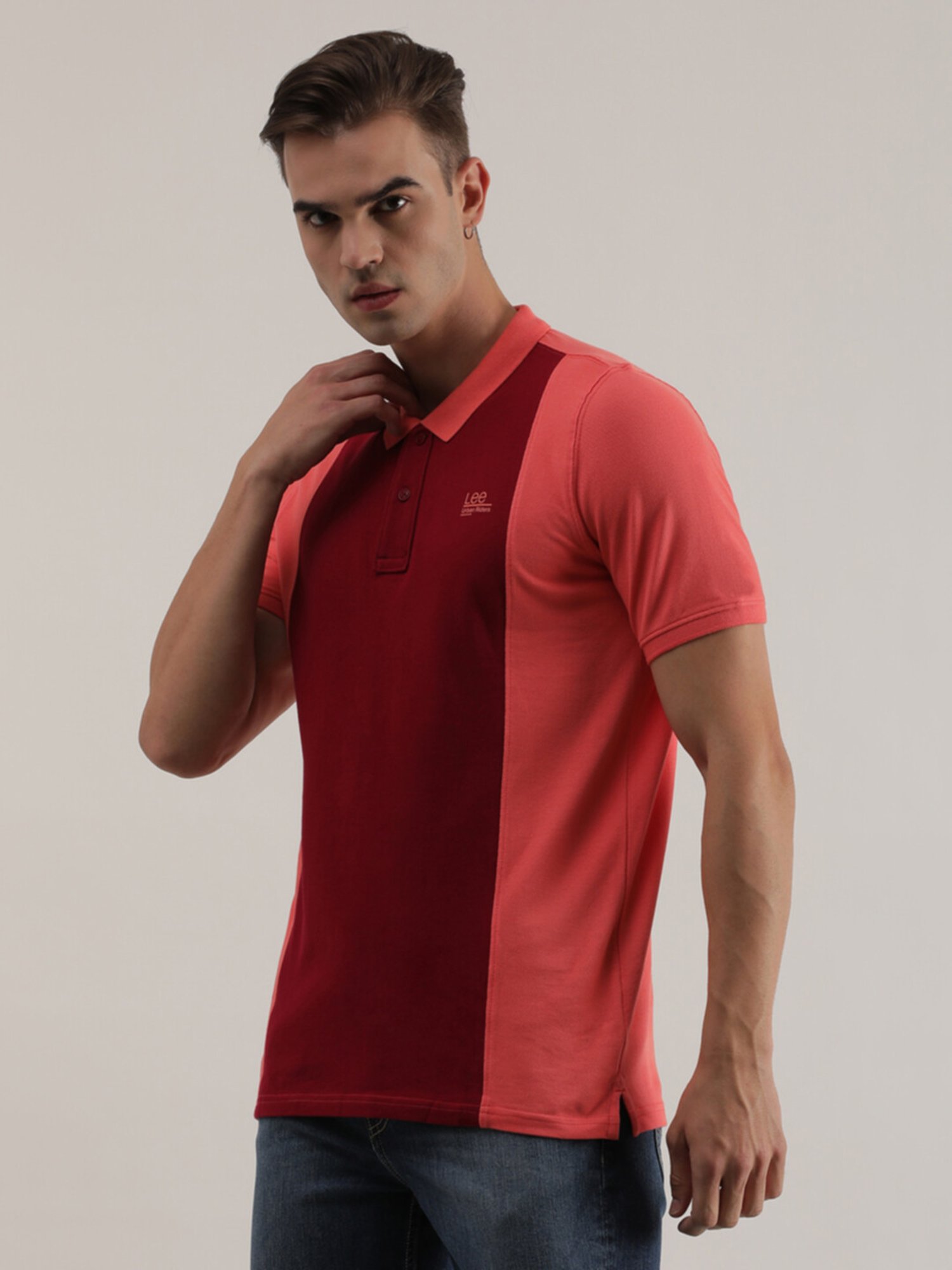 Lee Pink Slim Fit Polo T-Shirt
