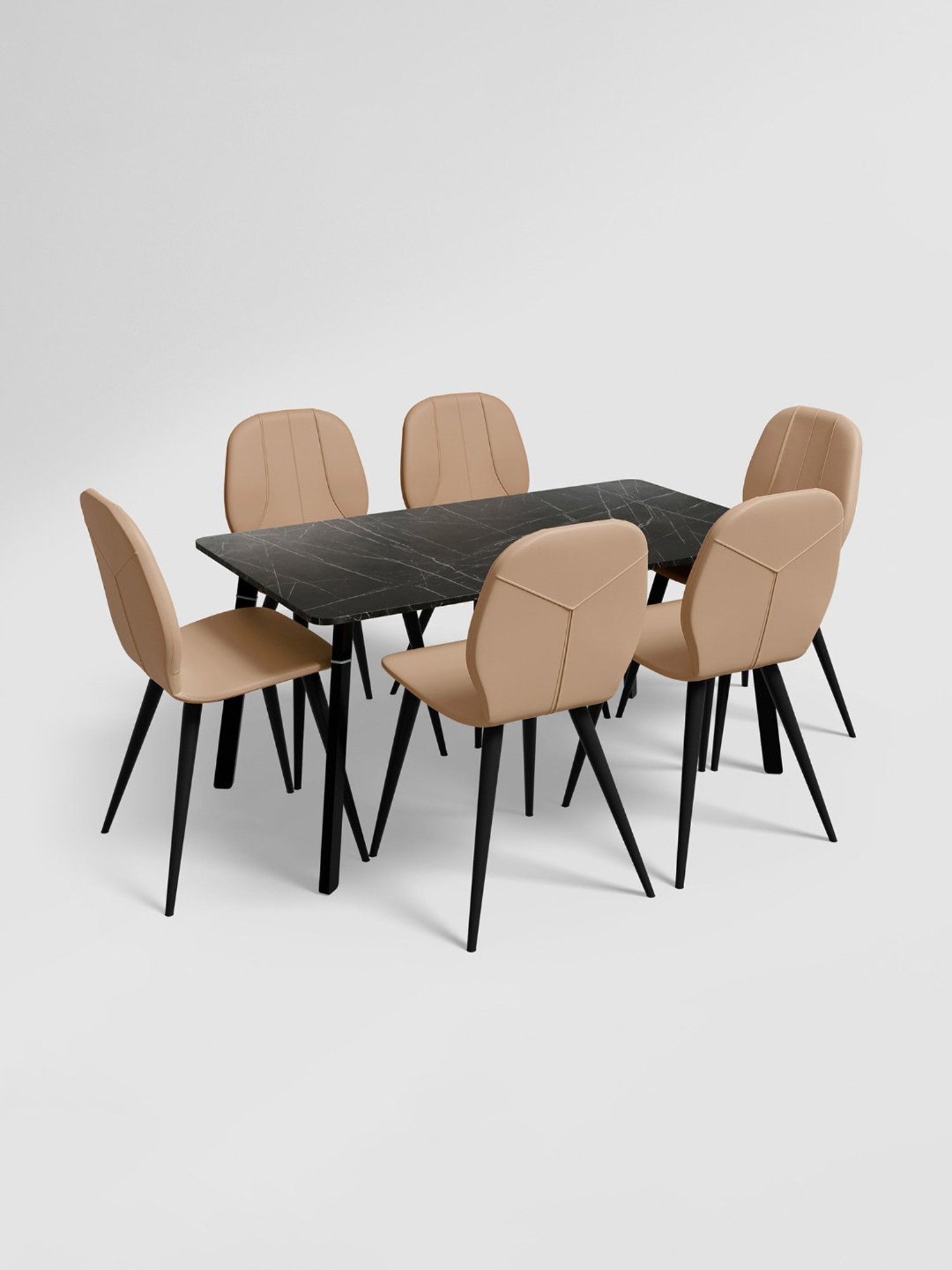 Godrej Interio Sked Beige Leather Dining Chair (Set of 2)