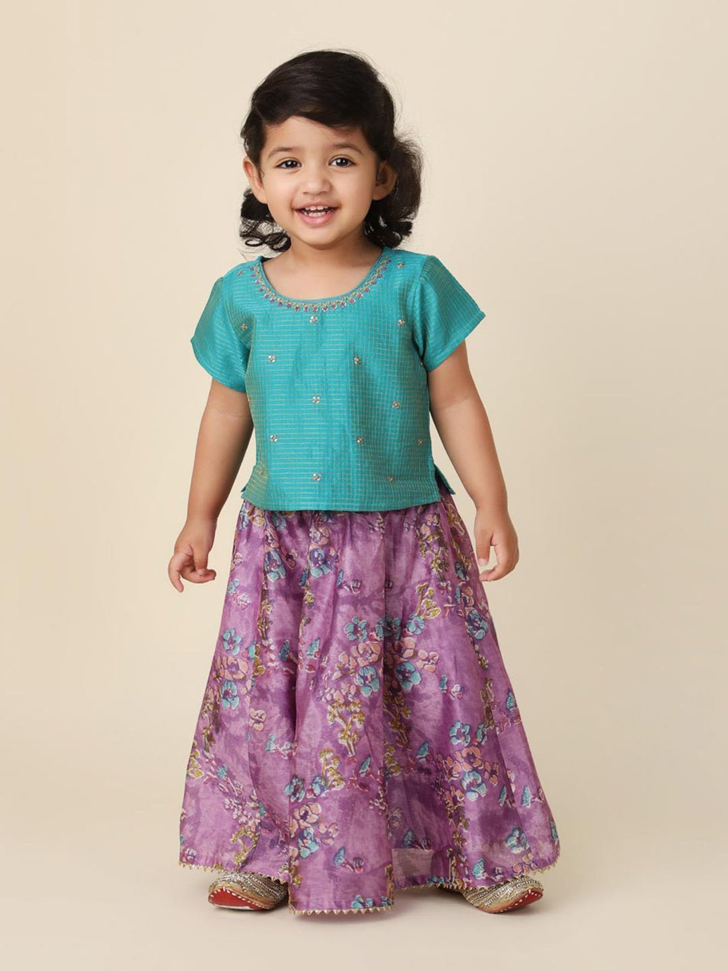 Nino Bambino Kids Navy & White Checks Kurta with Pyjama