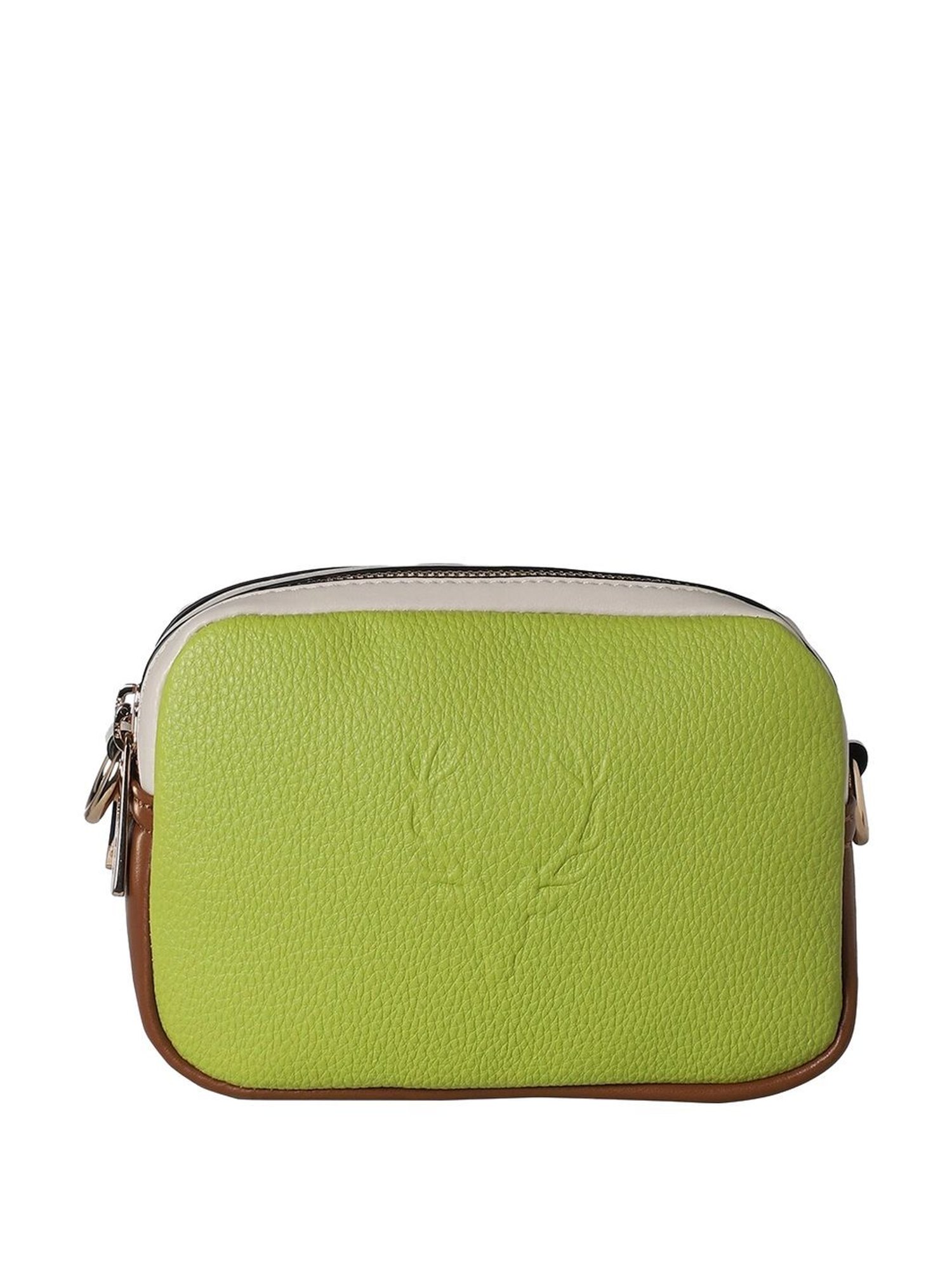 Allen Solly Green Solid Medium Sling Handbag