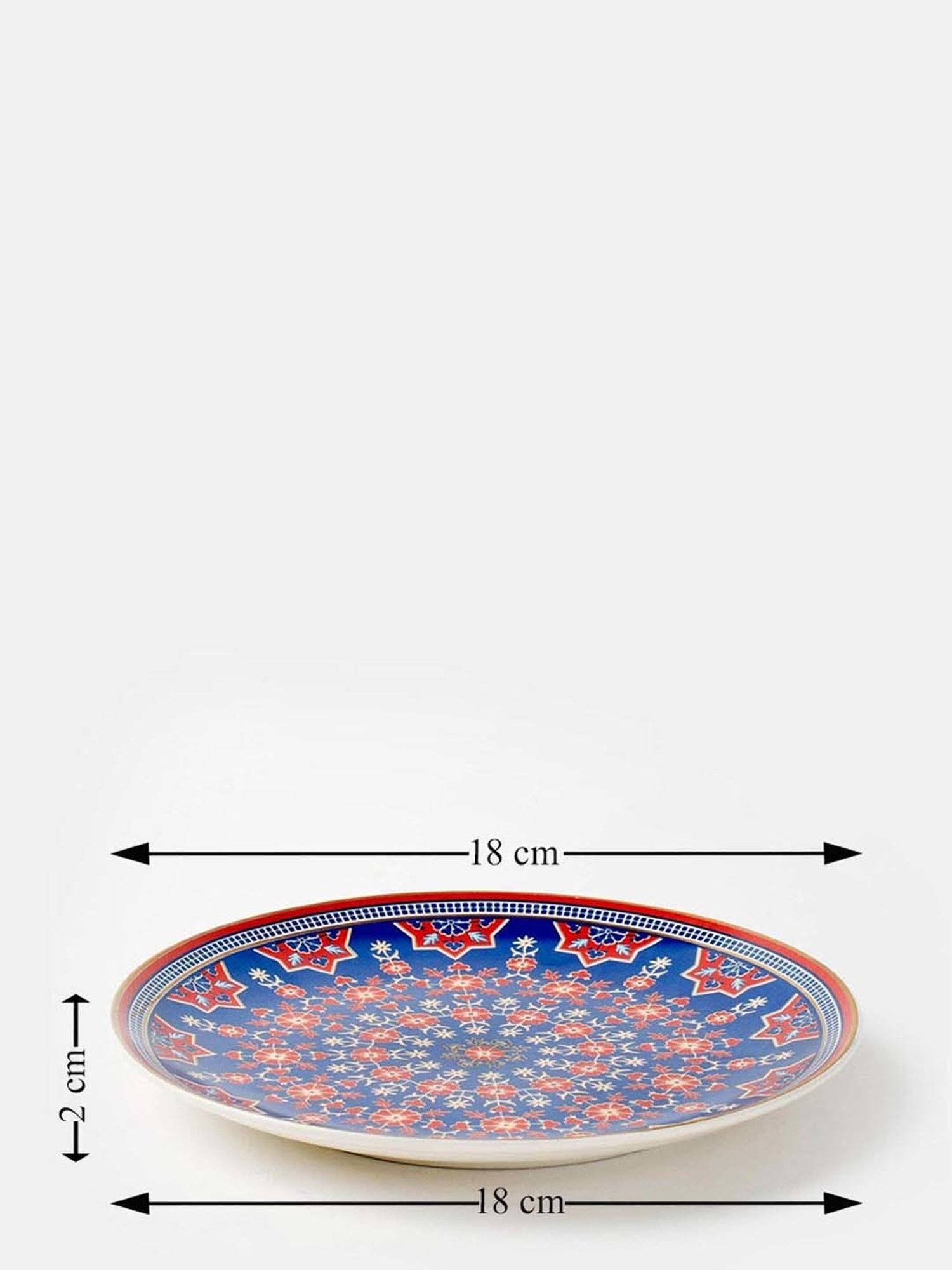 Nestasia Premium Quality Mandala Yellow Spiral Printed Square Shaped Ceramic Plate With Handle