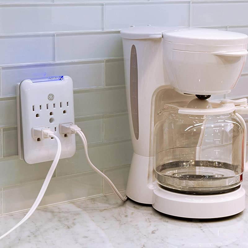 Pro Sur Protector Wall Tap, 6 Outlets, 3 Prong, Protected Indicator Light, Mounting Screw, 15A, 540 Joules, UL Listed, White, 38431