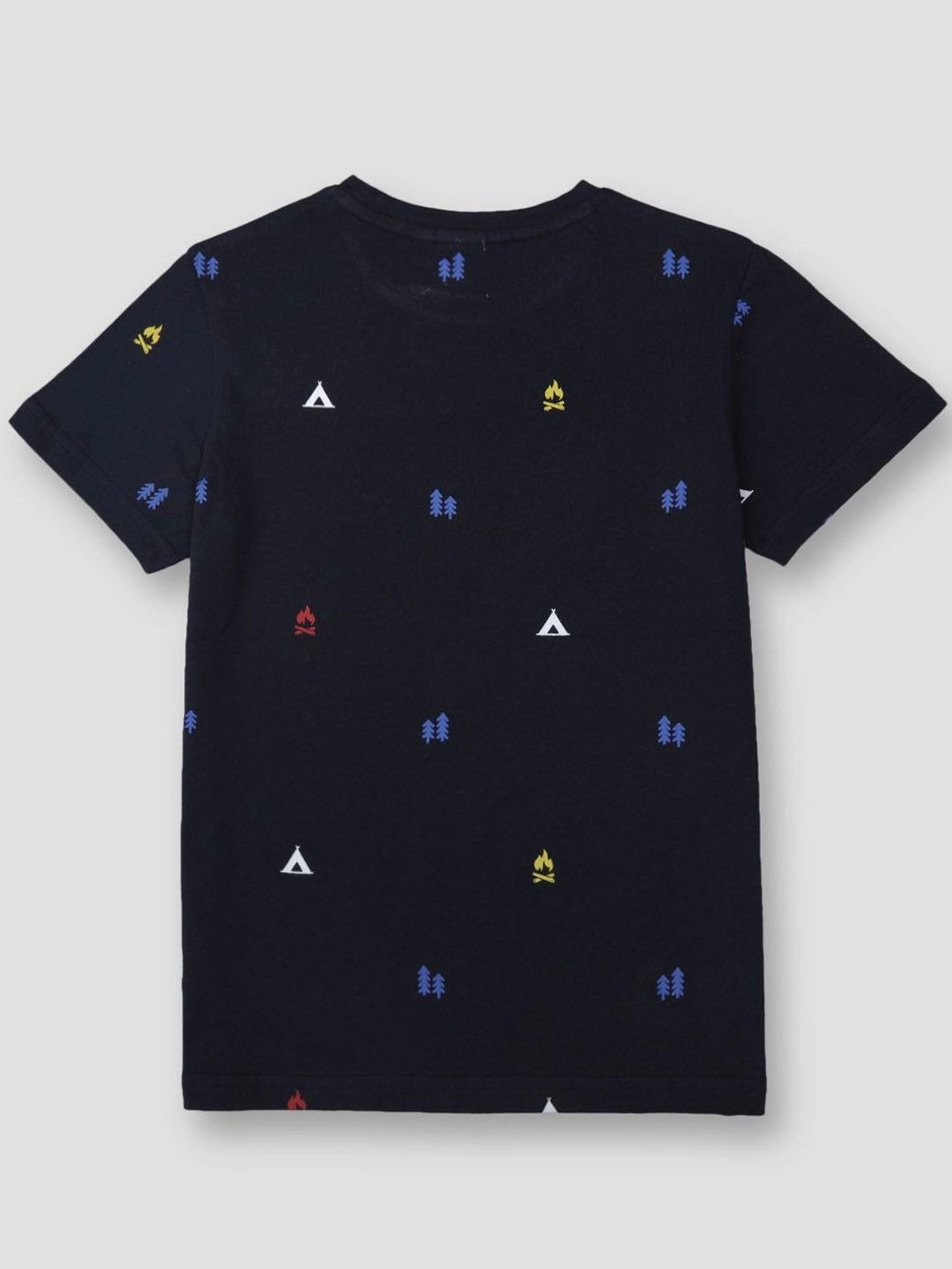 Gini & Jony Kids Navy Cotton Printed T-Shirt