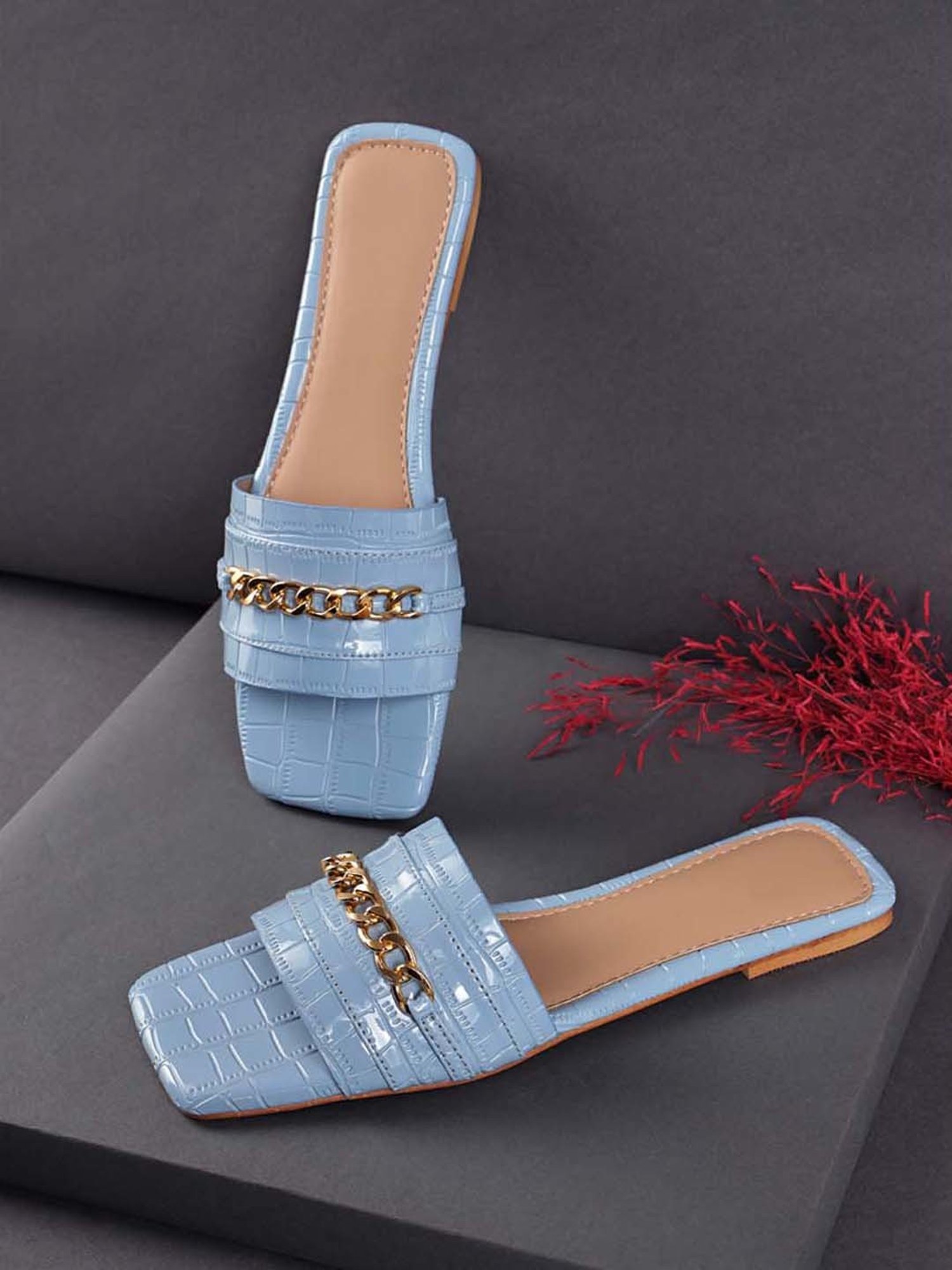 Truffle Collection Women's Blue Casual Sandals