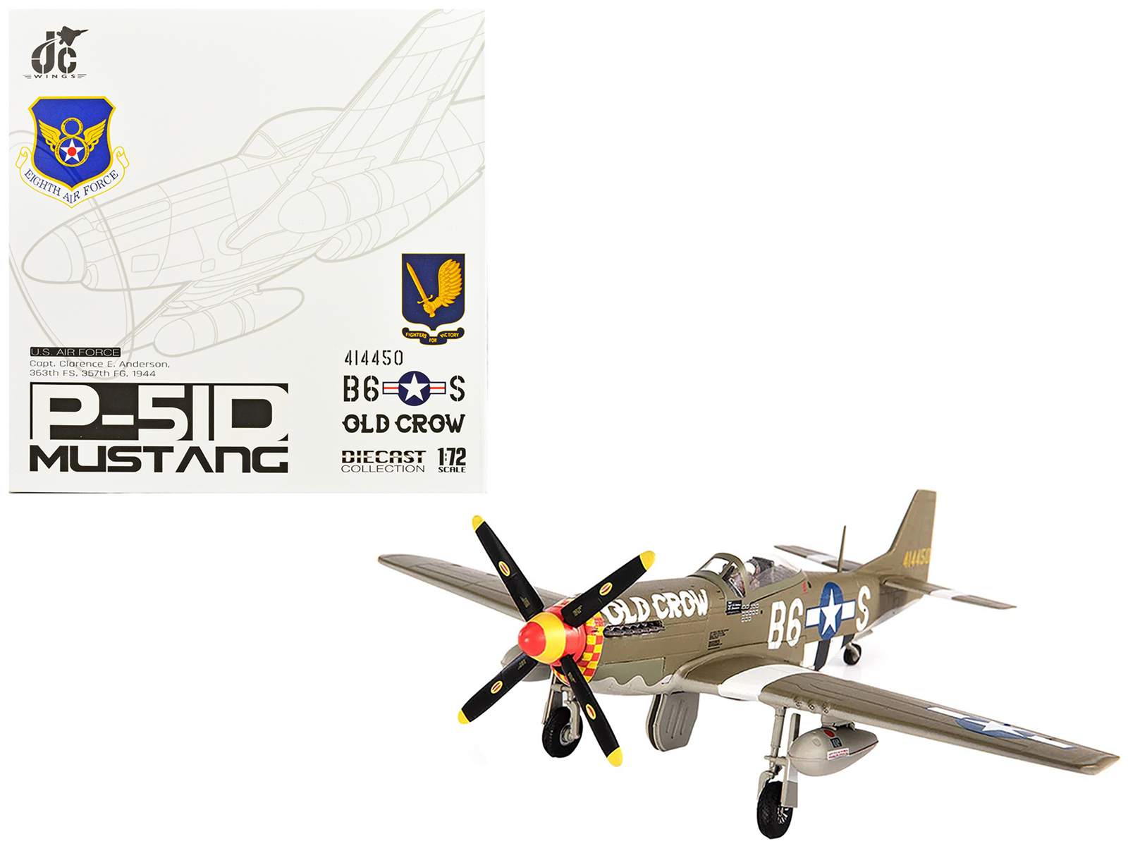 North American P-51D Mustang Fighter Aircraft "Lt. Col. McComas 118th Tactical Reconnaissance Squadron 23rd Fighter Group China" (1945) United States Army Air Force "Air Power Series" 1/48 Diecast Model by Hobby Master