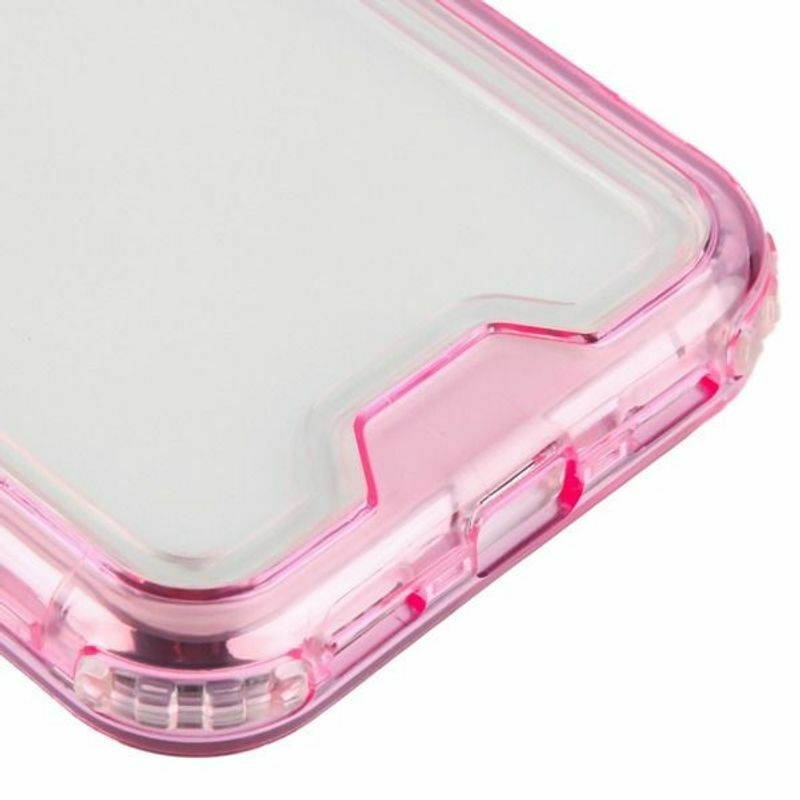 For  iPhone 11 Pro Clear Pink Hard TPU Hybrid Plastic Case Cover