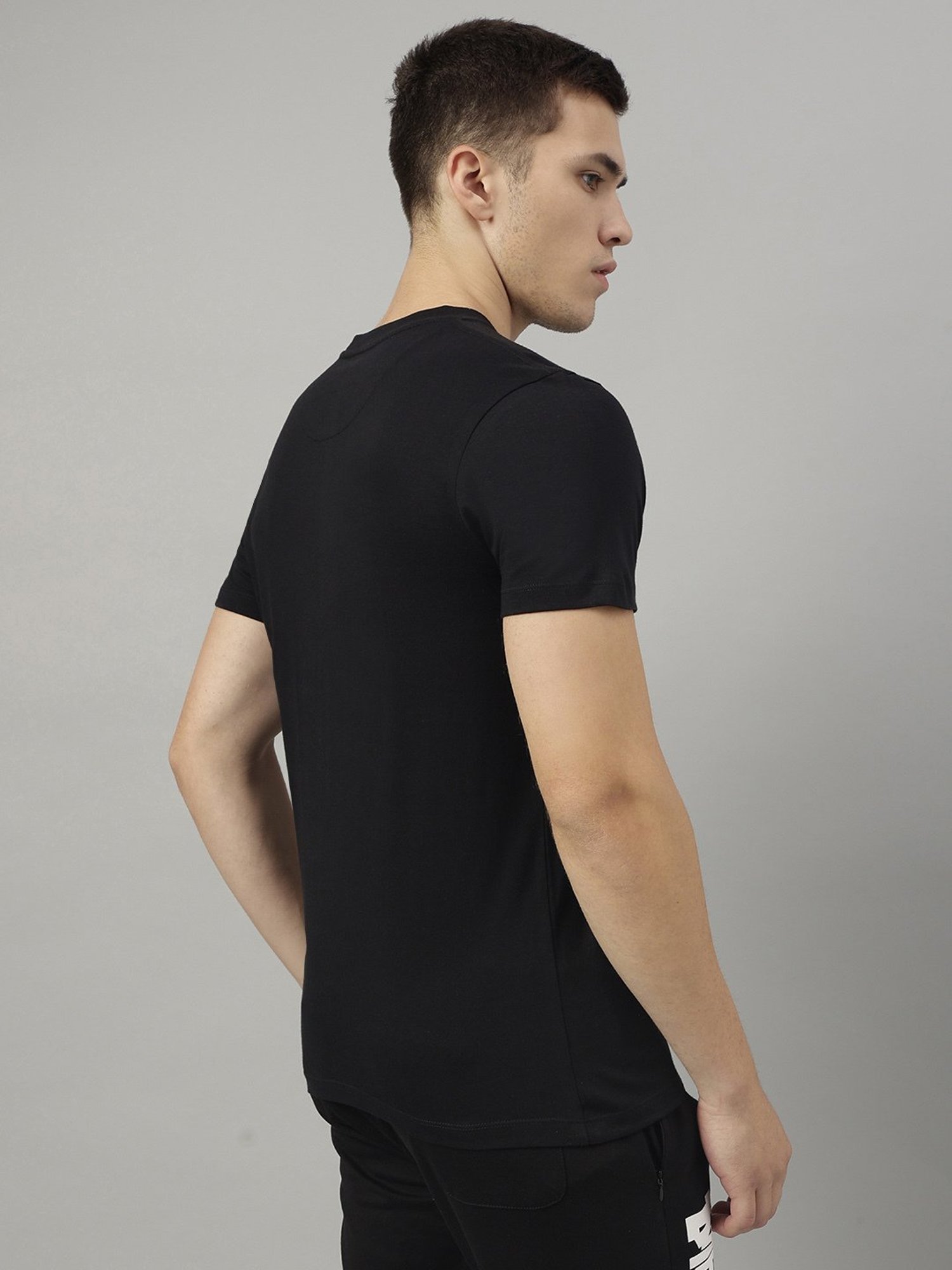 Free Authority Black Regular Fit Printed T-Shirt