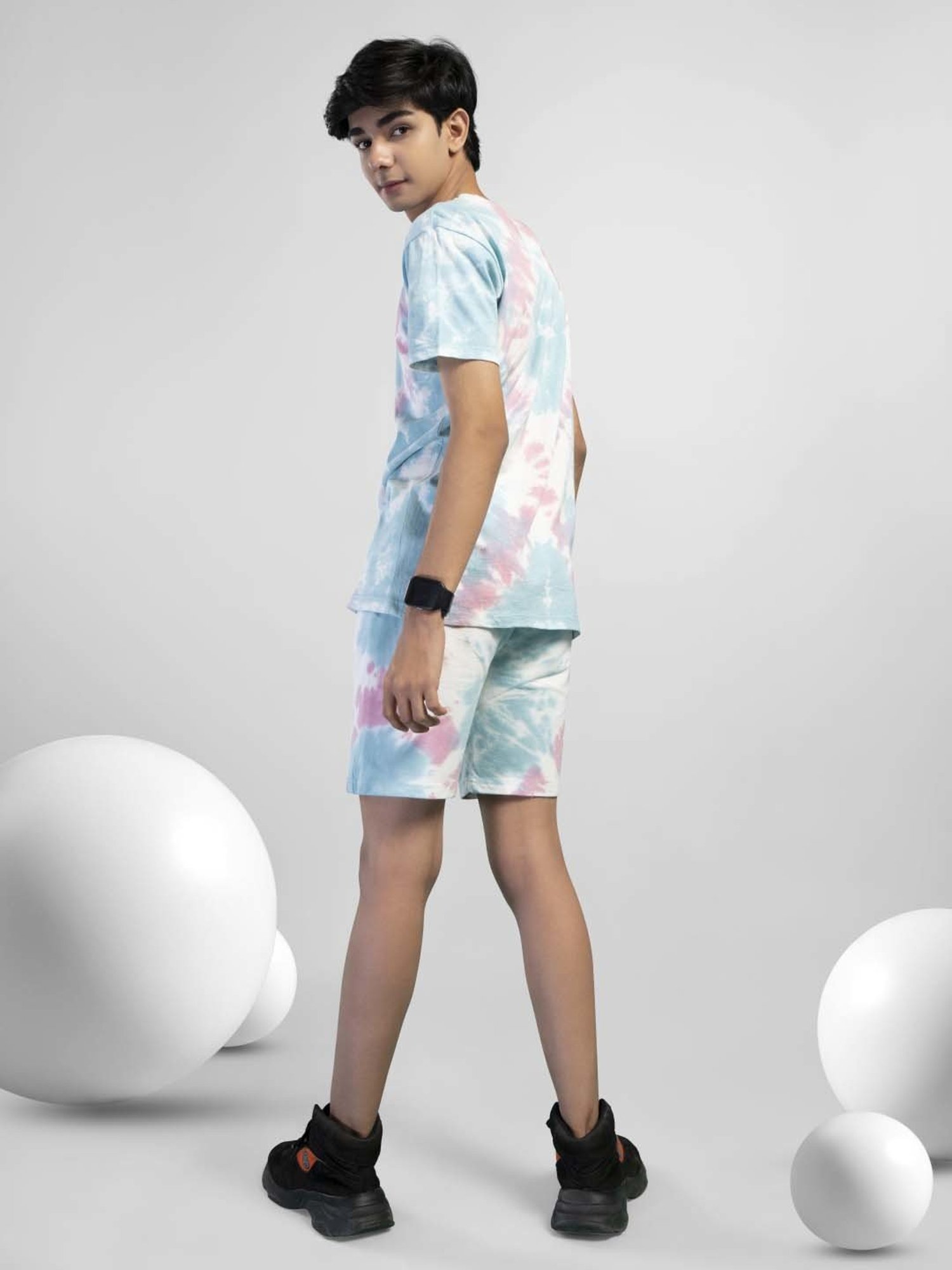 TeenTrums Kids Multicolor Cotton Over Dyed T-Shirt Set