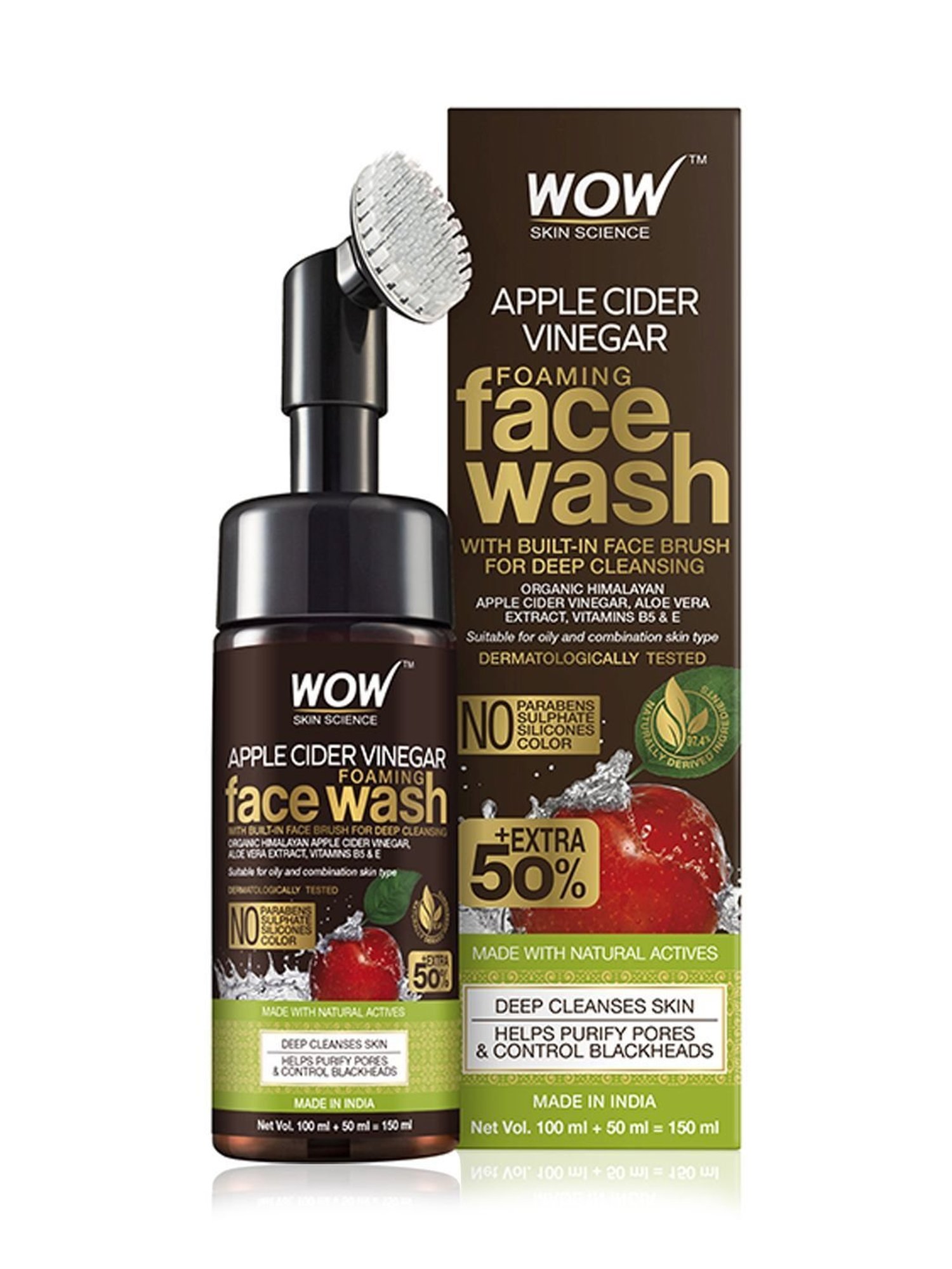 WOW Skin Science Apple Cider Vinegar Foaming Face Wash - 150 ml