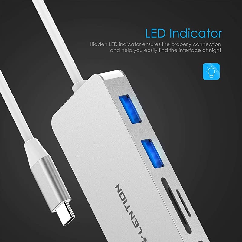 USB C Hub with 4K HDMI 3 USB 30 SDMicro SD Card Reader Compatible 20202016 MacBook Pro 131516 New Mac AirSurface Chromebook MultiPort Adapter CBC18 Silver