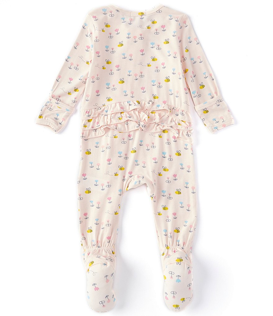 Angel Dear Baby Girls Newborn-9 Months Long-Sleeve Little Bee Footed Coverall