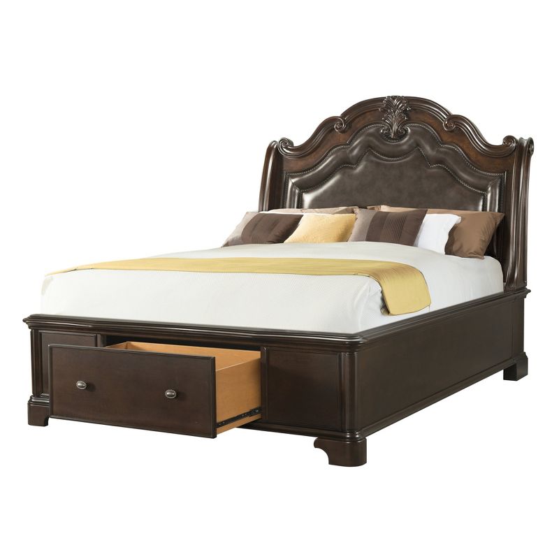 6pc King Tomlyn Storage Bedroom Set Dark Cherry - Picket House Furnishings