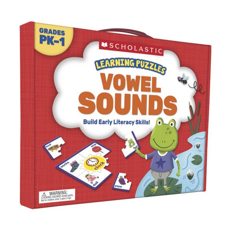Scholastic Beginning To Read Puzzle Set - Vowels, Rhyming, Classifying and Sounds - Set of 4