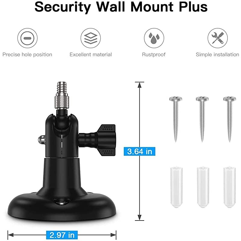 Upgraded Version?  Indoor/Outdoor Security Wall Mount for All Arlo Camera, Arlo Ultra, Arlo Essential, Wyze Cam Pan, eufyCam 2 - More Stable and Flexible Arlo Accessories(3-Pack,Black)