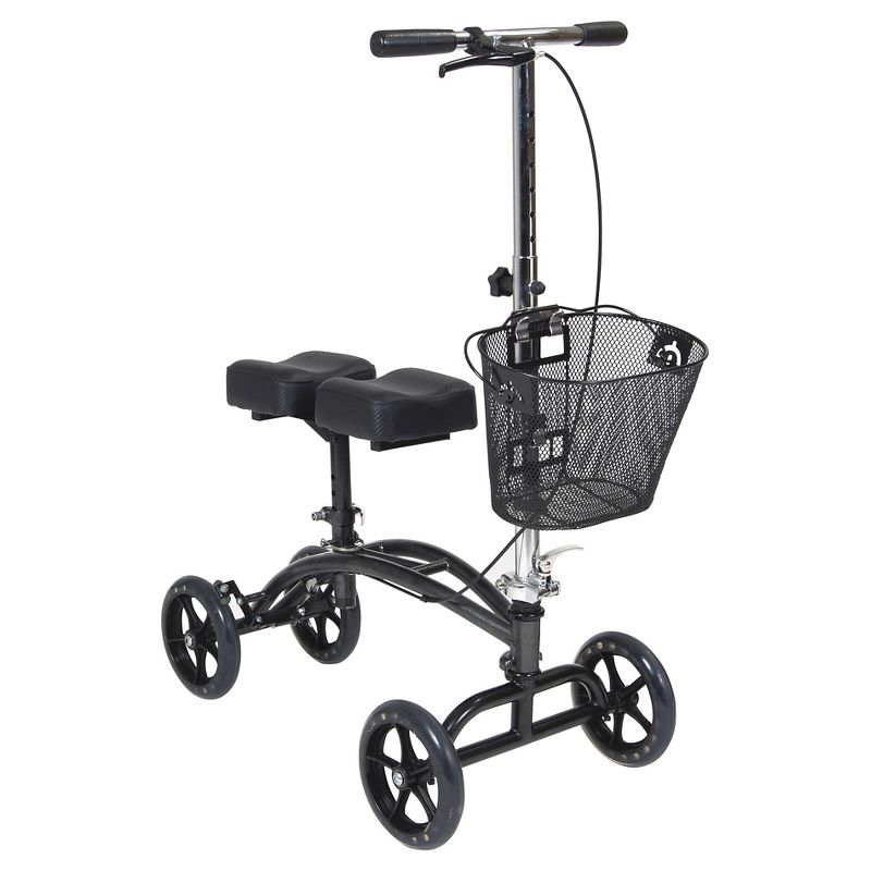 Drive Medical Dual Pad Steerable Knee Walker with Basket, Alternative to Crutches