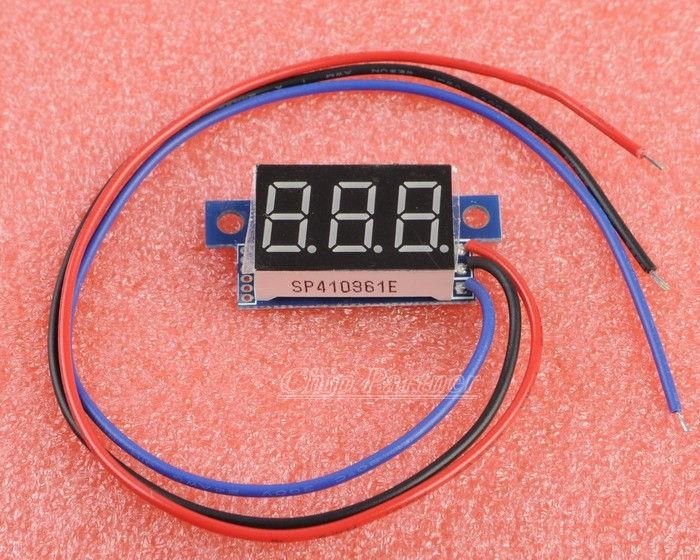 0.36 inch Digital Voltmeter LED Panel 3-Wires 3-Digits Voltage Meter DC 0-200V Blue Light