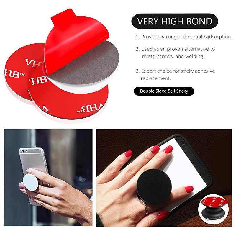 Very High Bond Sticky Adhesive  9 Pack Adhesive Replacement for Socket Base 14 inches Double Sided Sticker Tapes for Phone Collapsible Grip Stand Base