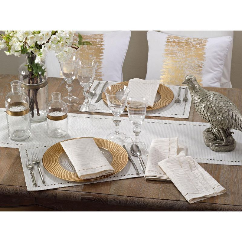 Saro Lifestyle Hemstitched Border Cloth Napkins (Set of 12)