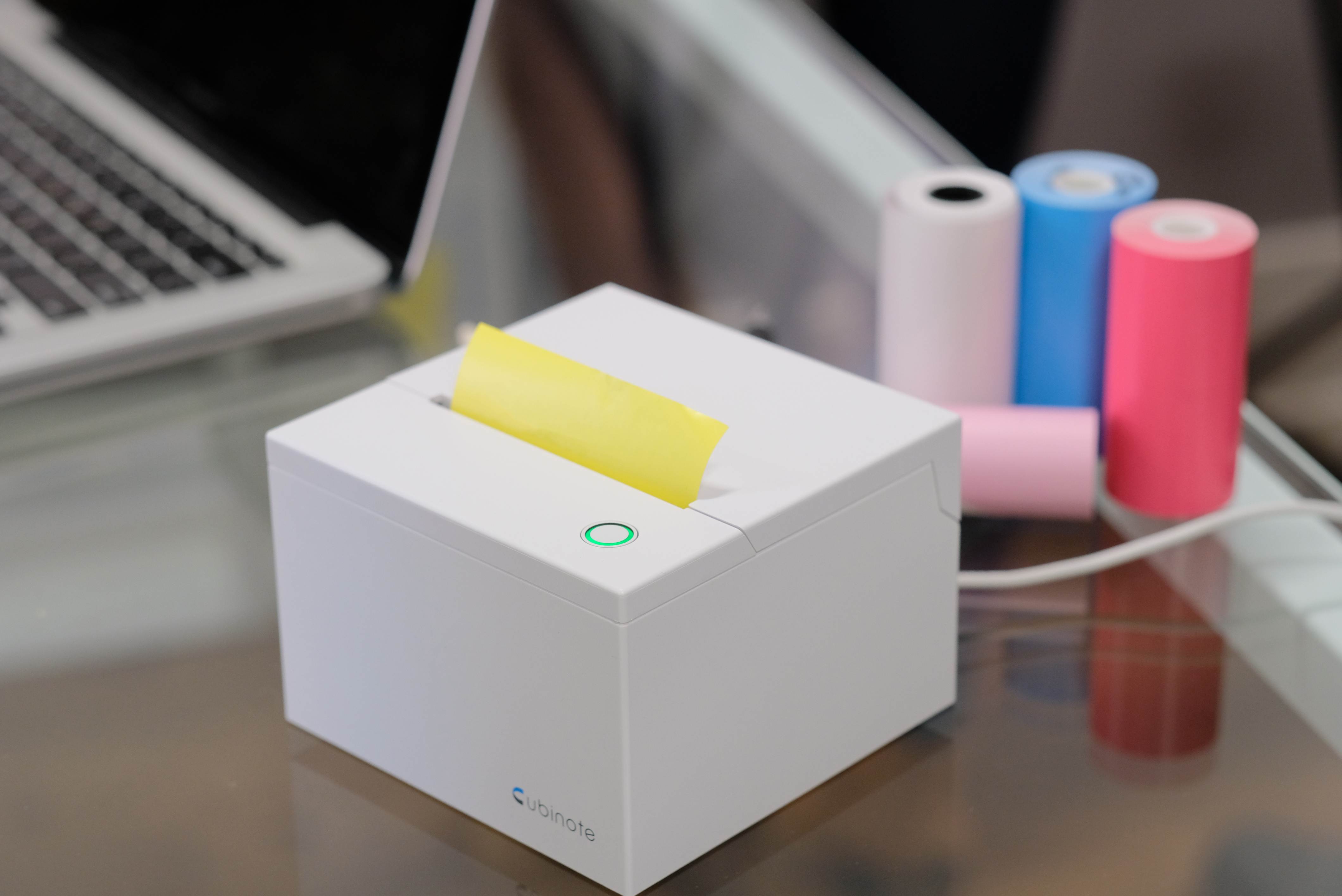 Cubinote Official Replacement Sticky Note Thermal Paper | BPA Free - Size 3-1/8" By 78' | Long Lasting Paper for No Ink Printer | Assorted Color 3 Pack Thermal Paper Rolls &ndash; 1 Blue, 1 Pink 1 1 Yellow