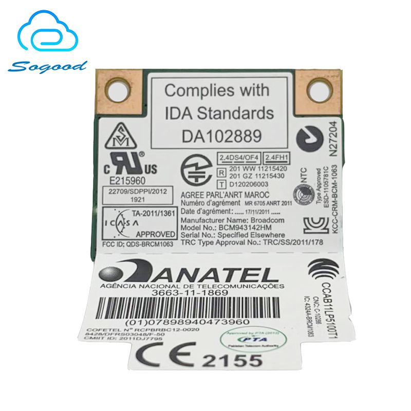 Broadcom BCM943142HM BT4.0 Wifi Wireless Network Card For Lenovo G400 G410 G500 G510 G405 G505 E431 E531 E430C E145 FRU 04W3836