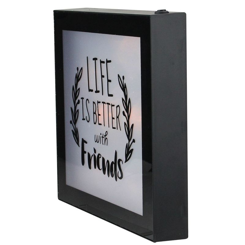 Northlight 9" B/O LED Lighted "Life is Better With Friends" Framed Wall Decor