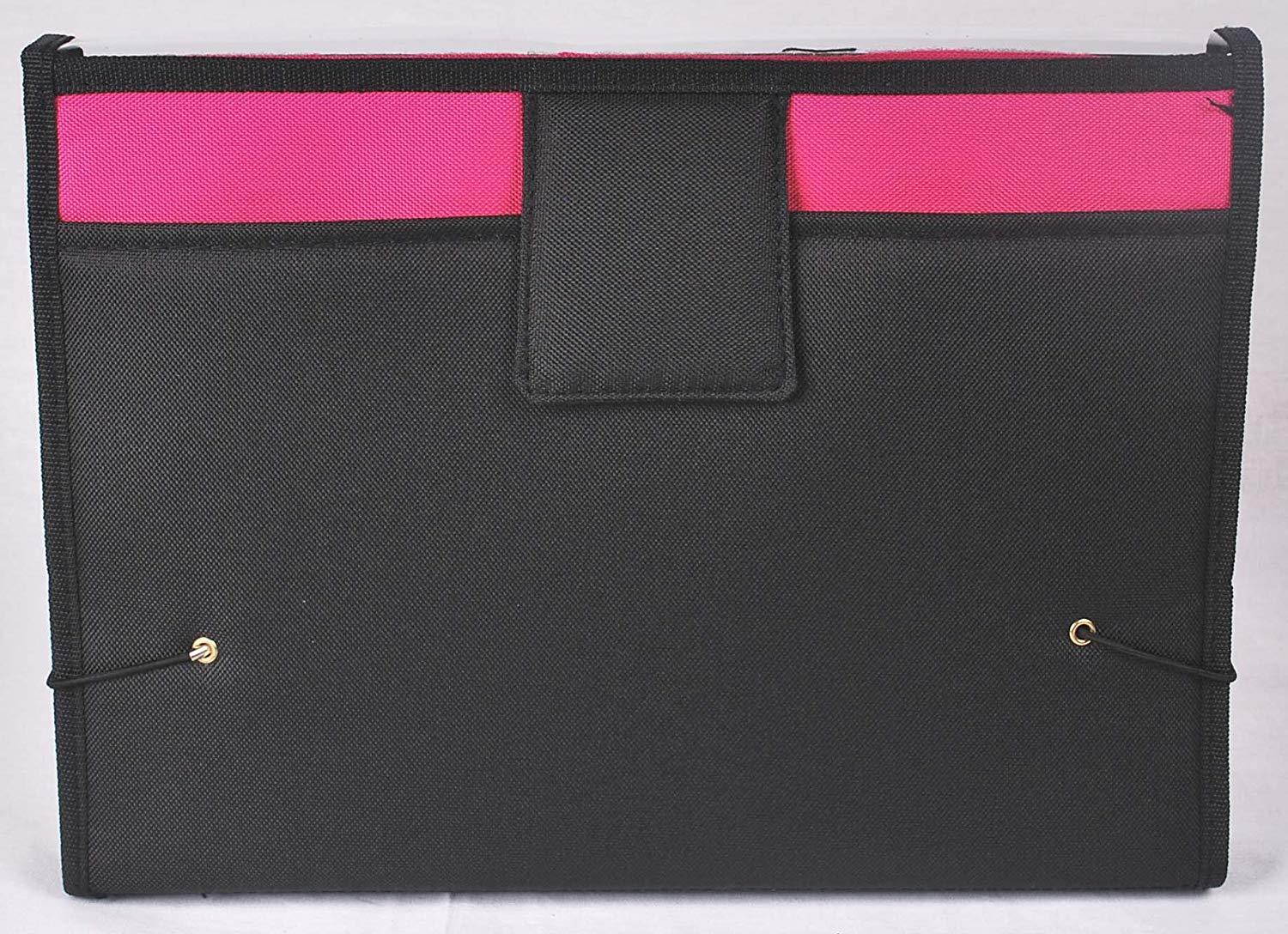 Filexec Soft Touch Padded Canvas Window Expanding File, 13 Pockets, 1 Pack, Hot Pink (46222-3)