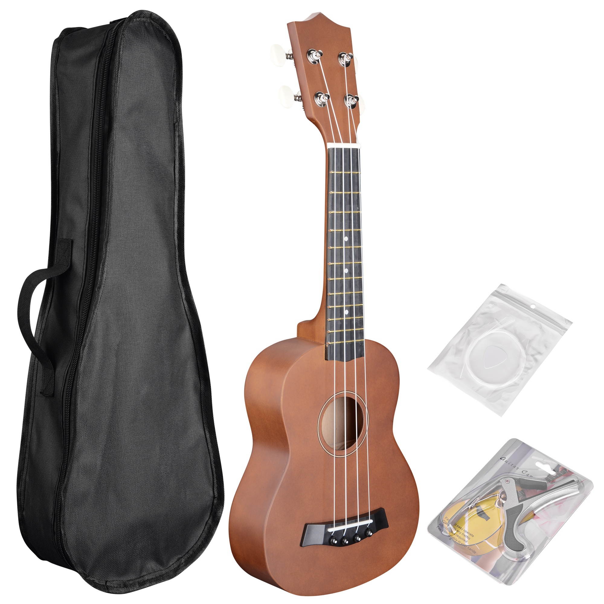 Yescom 21" Soprano Ukulele Hawaii Instrument 12 Frets for Beginners Gig Bag Show Party