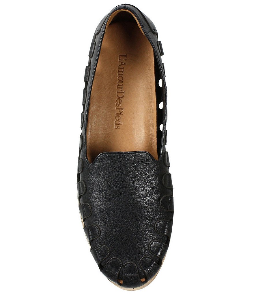 L'Amour Des Pieds Xanthia Leather Cut Out Venetian Slip Ons