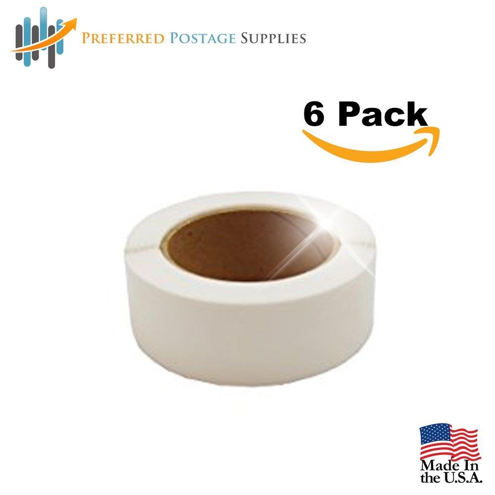 3,000 Preferred Postage Supplies Clear Retail Package Seals 1" Round Circle Wafer Stickers 500 Per Roll (6 Rolls Per Box) Made In USA (6 Pack)