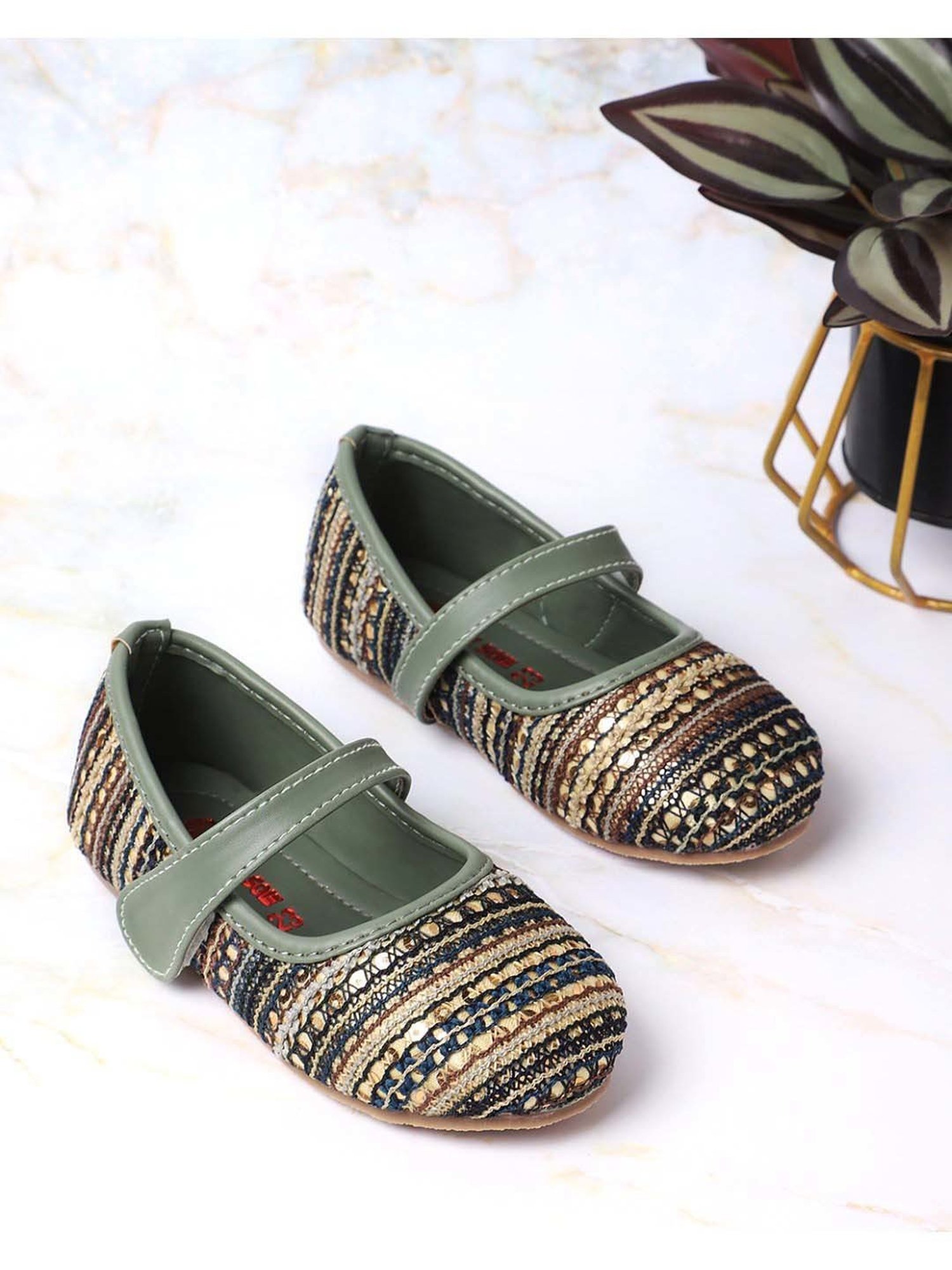 Minesole Kids Green Mary Jane Shoes
