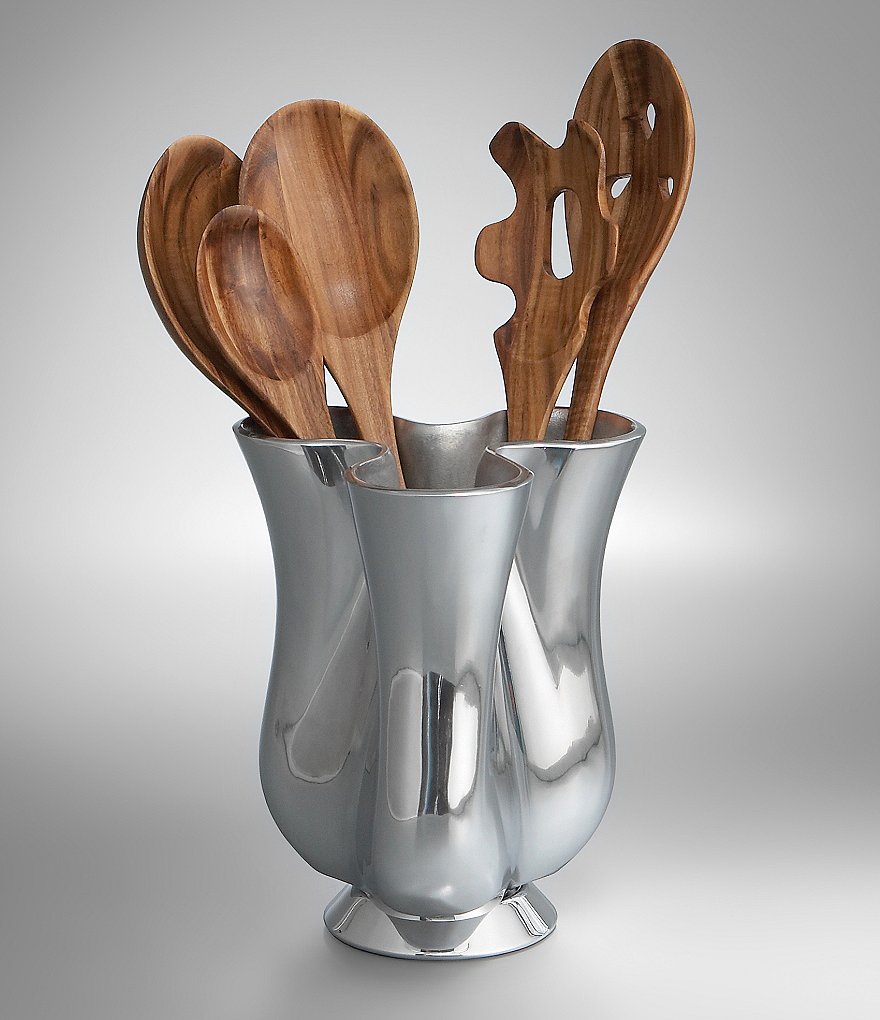 Nambe Tulip Tool Jug with Wood Tool Set